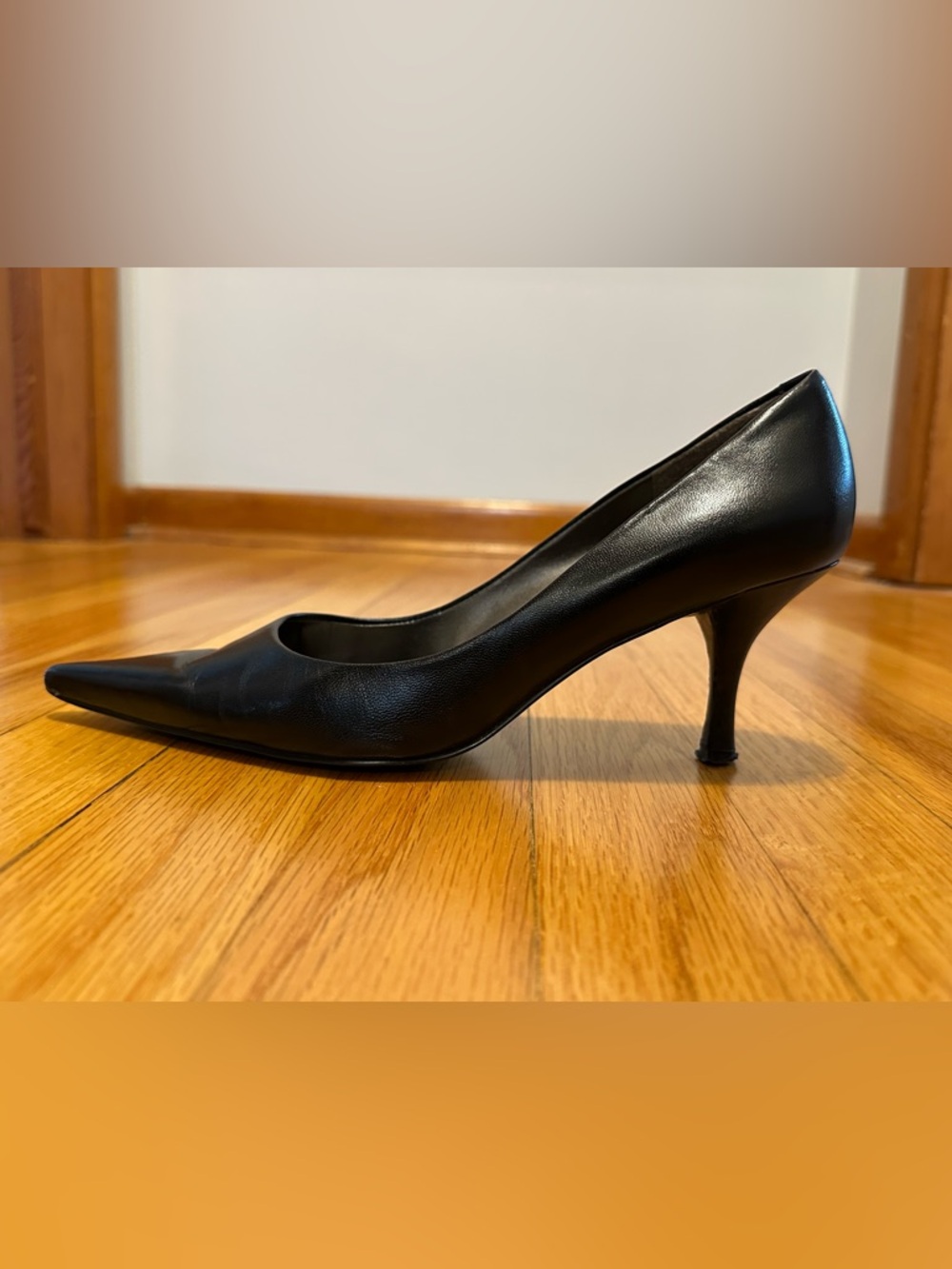 Nine West Black Pointed Toe Leather Pumps